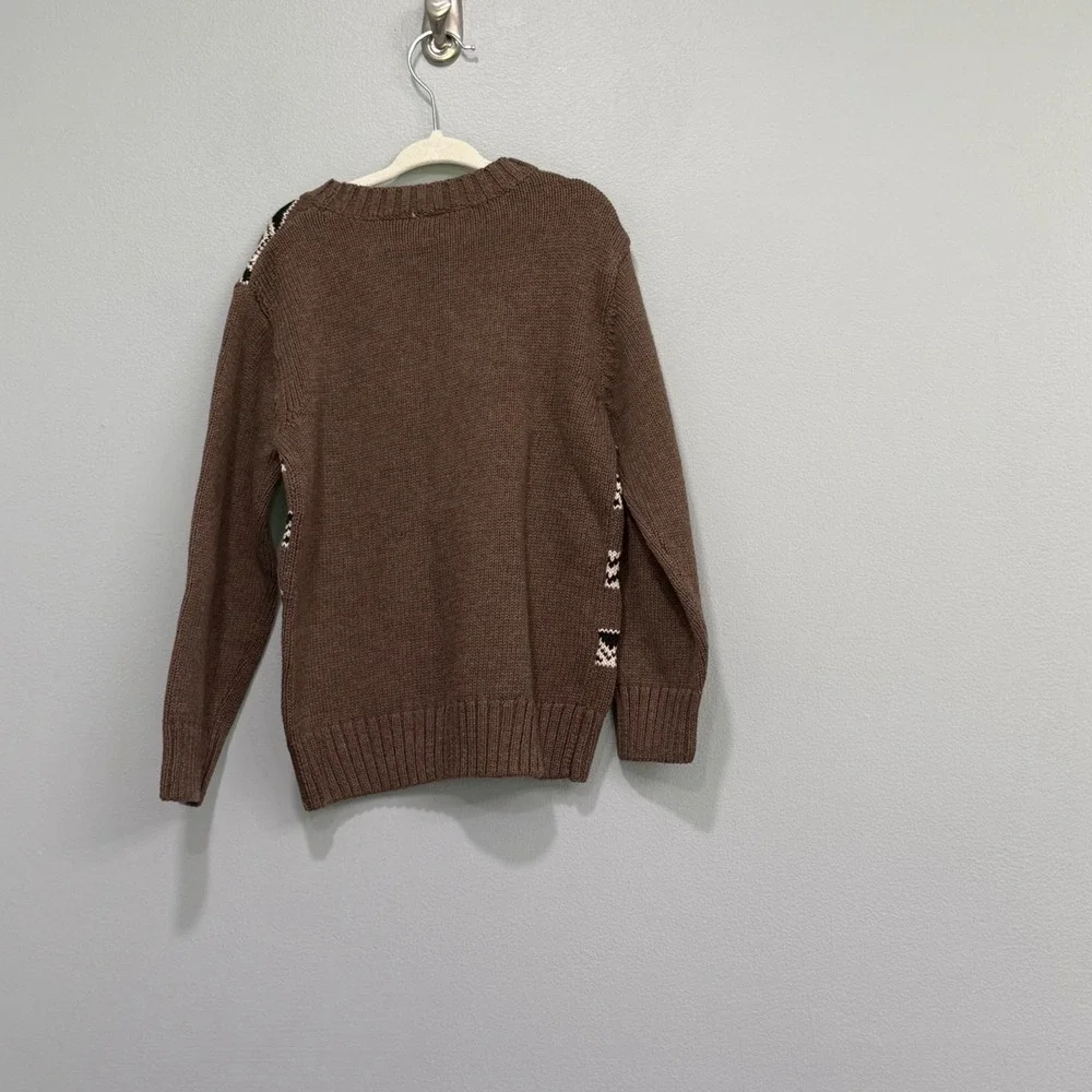 Gymboree Boys Brown Fair Isle Cotton Knit Sweater NWT Size XS 4